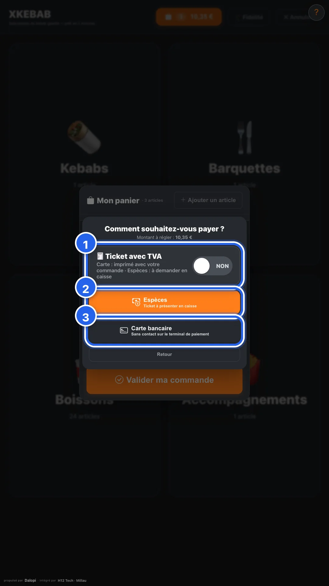 Comment souhaitez-vous payer ? Espèces ou carte