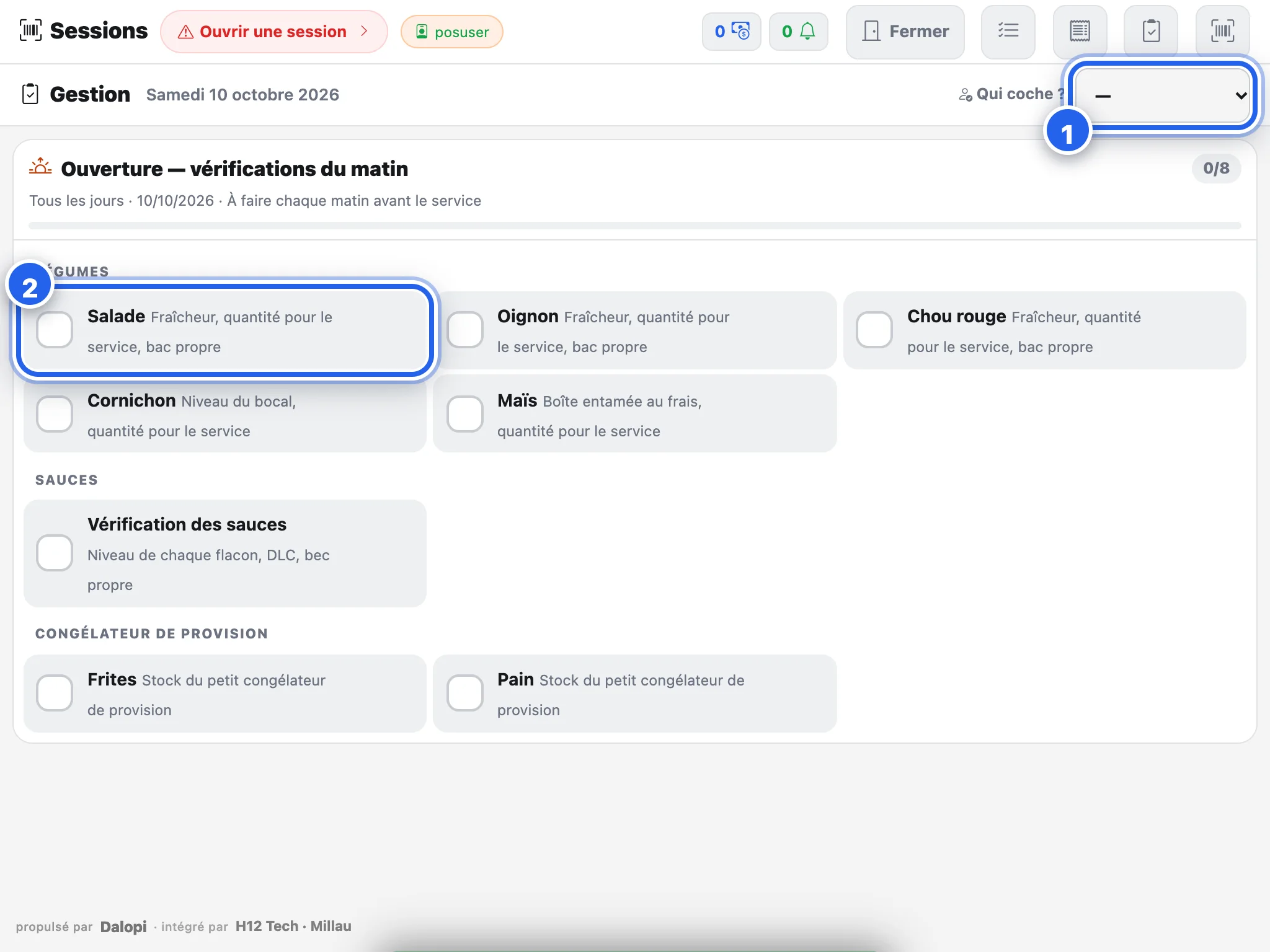 La checklist : « Qui coche ? » et les tâches