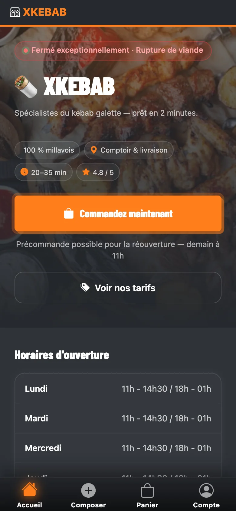 Le site pendant une fermeture exceptionnelle : motif, précommande pour la réouverture