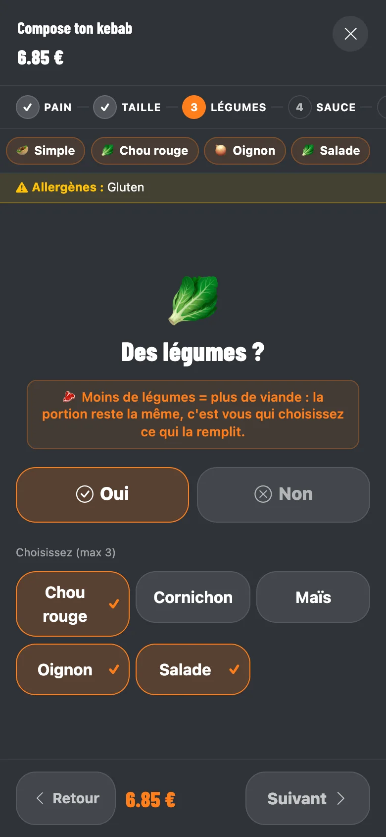 Des légumes ? Oui ou non, puis lesquels
