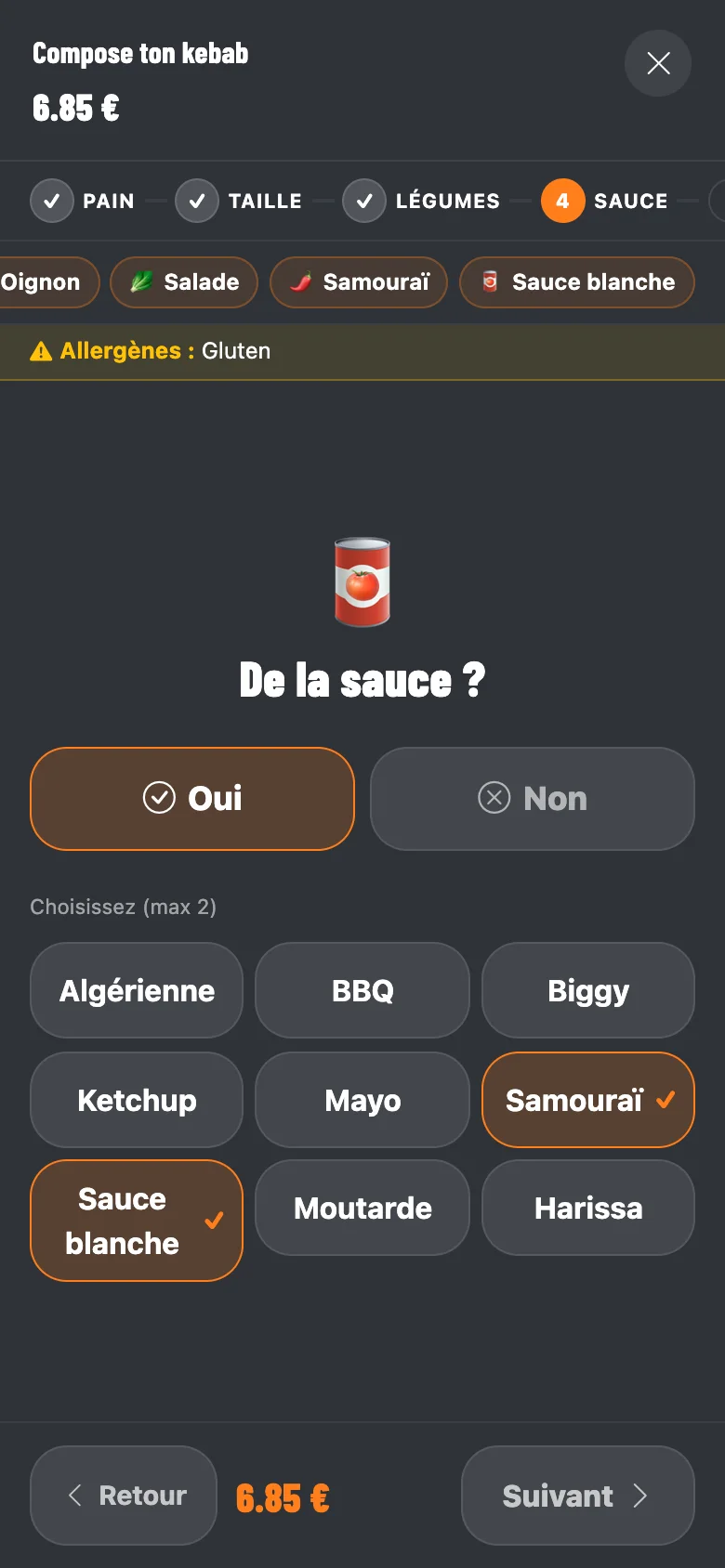 De la sauce ? Oui ou non, puis lesquelles